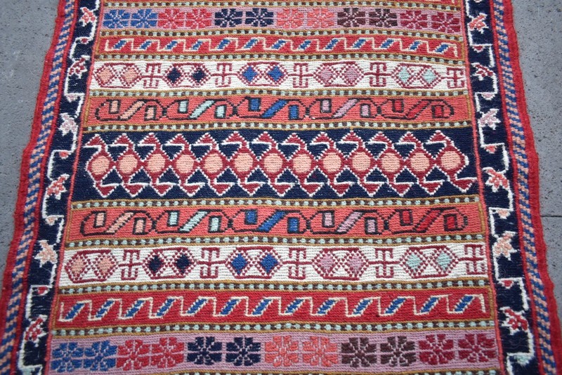 Soumak Rug 20'' x 21'' Fine Quality Soumak Woven Rug Small Wool Chair Rug gallery