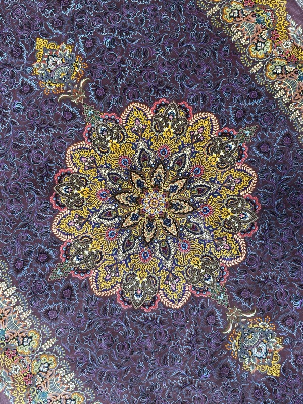 100% Silk Handmade Oriental Medallion Rug 3x5 Ft Floral Persi,ian Quum Carpet gallery