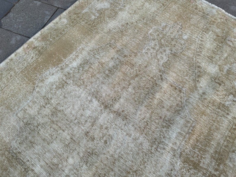 Vintage Turkish Oushak Rug 4.4x7.2 Neutral Ivory Beige Living Room Area Rug gallery