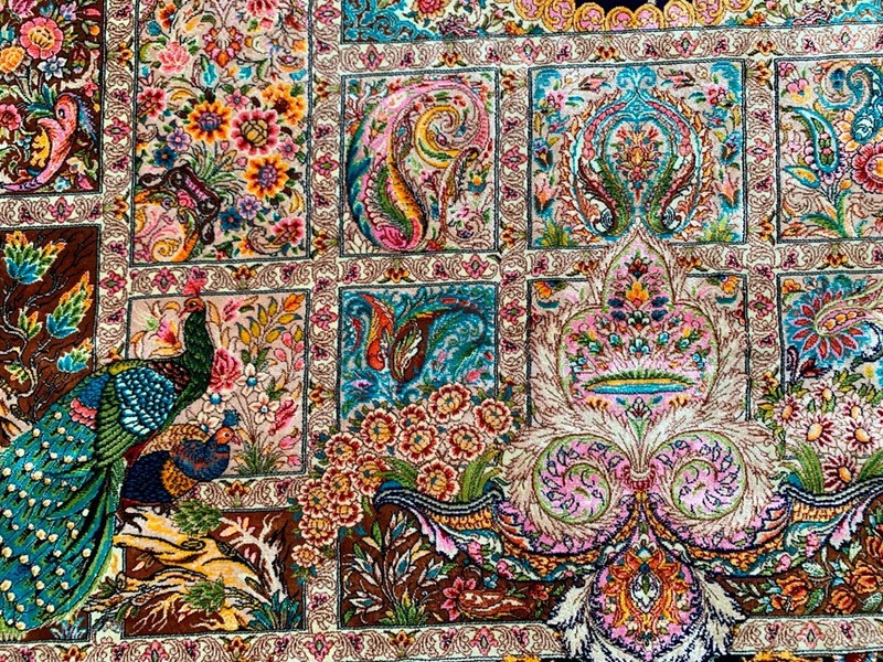 100% Silk Rug Tree of Life Silk Rug Handmade Fringes and Borders 3x5 ft gallery