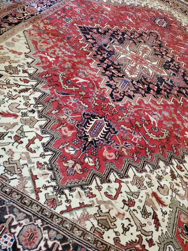 8.5 x 11.2 ANTIQUE FINE HERIZ RUG VINTAGE SERAPI USHAK CAUCASIAN KAZAK TURKISH gallery