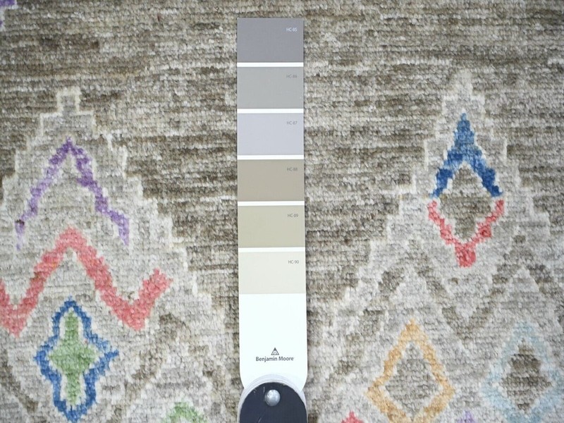9'9"x13'6" Ash Gray, Intricate Geometric Motifs, Natural Dyes, Finer Oushak Rug gallery