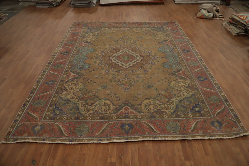 Traditional Wool Hand-knotted Living Room Area Rug Vintage Floral Carpet 10x13 gallery
