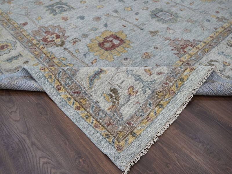 14'x17'9'' Exquisite, Grey, Vegetable Dyes,Hand Knotted,Angora Wool Oushak Rug gallery