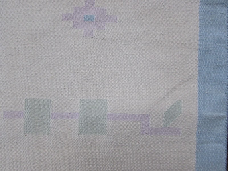 Old Traditional Hand Made Indian Dari Oriental Blue Pink Cotton Kilim 149x94cm gallery