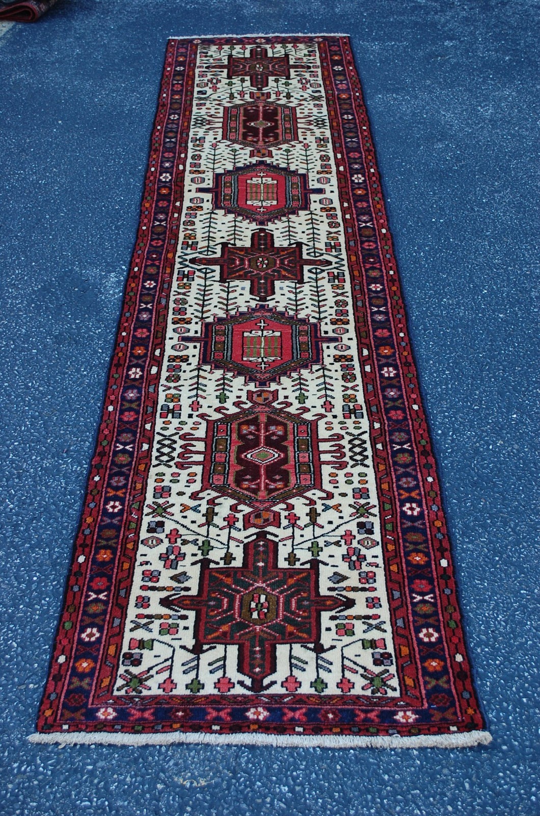 NATURAL WOOL Old Oriental Rugs,Hand Woven,knotted size Approximately 2' 5" x 10' gallery