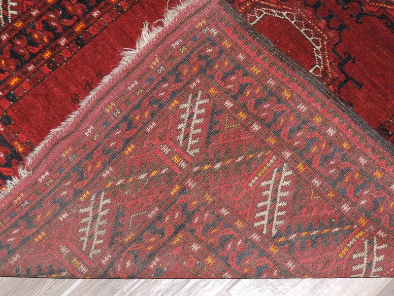 4x7ft. Handmade Turkoman Beshir Ersari Wool Rug gallery
