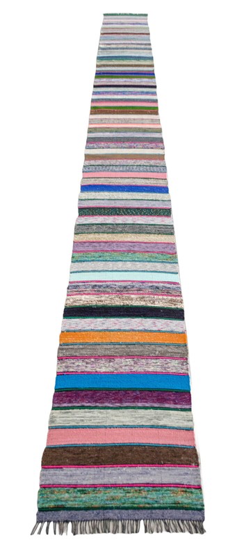 Striped Runner Rug Stair Tread Hand MADE Extra Long Kilim Ragrug 1.8 x 19.8 Ft gallery