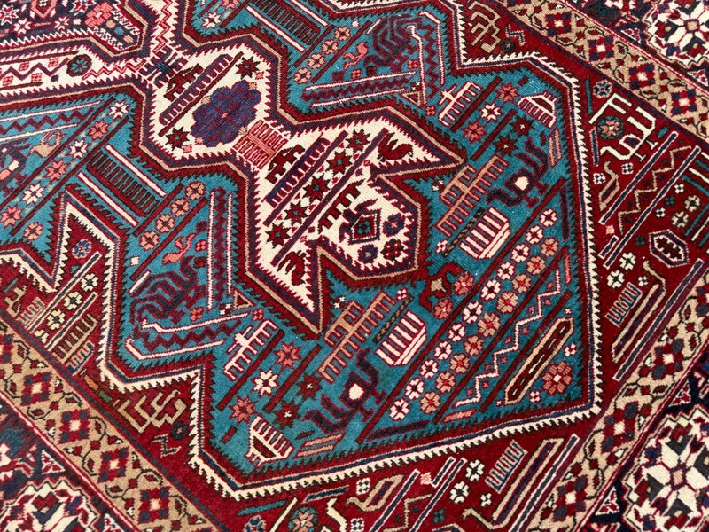 Vintage Turkish Oushak Rug 5.1x9.3 Red Blue Tribal Area Rug Living Room Carpet gallery