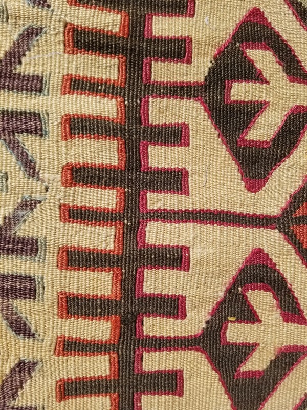 Antique Traditional Handmade Turkish Wool Multicolor Kilim 5.7x2.2 ft gallery