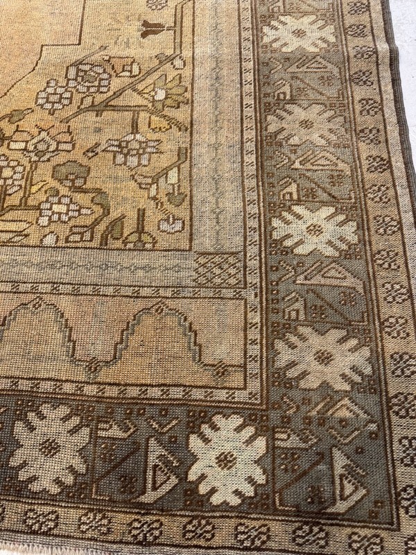 Oriental Hand-Knotted Wool Area Rug Turkish Oushak Ivory/Beige/Brown 7' x 12'9" gallery