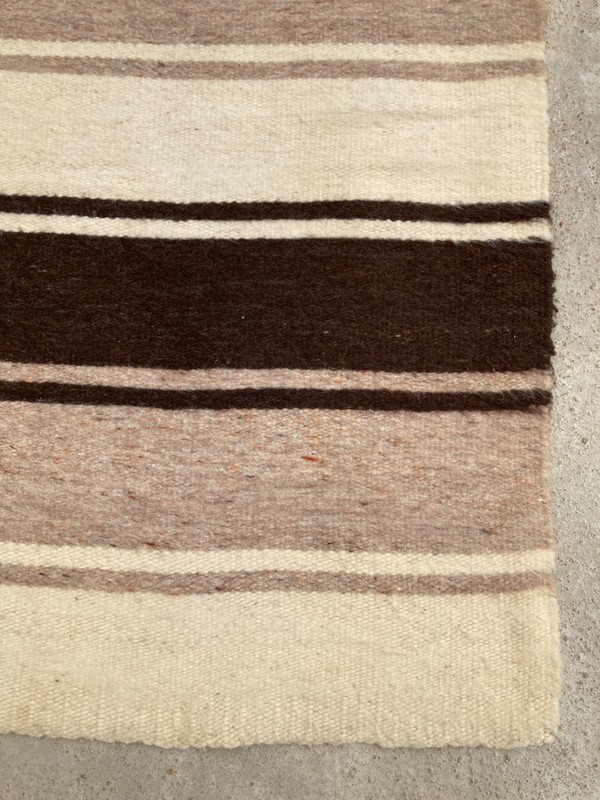 Vintage Handmade Turkish Striped Traditional Wool Kilim Rug 229x164 cm gallery