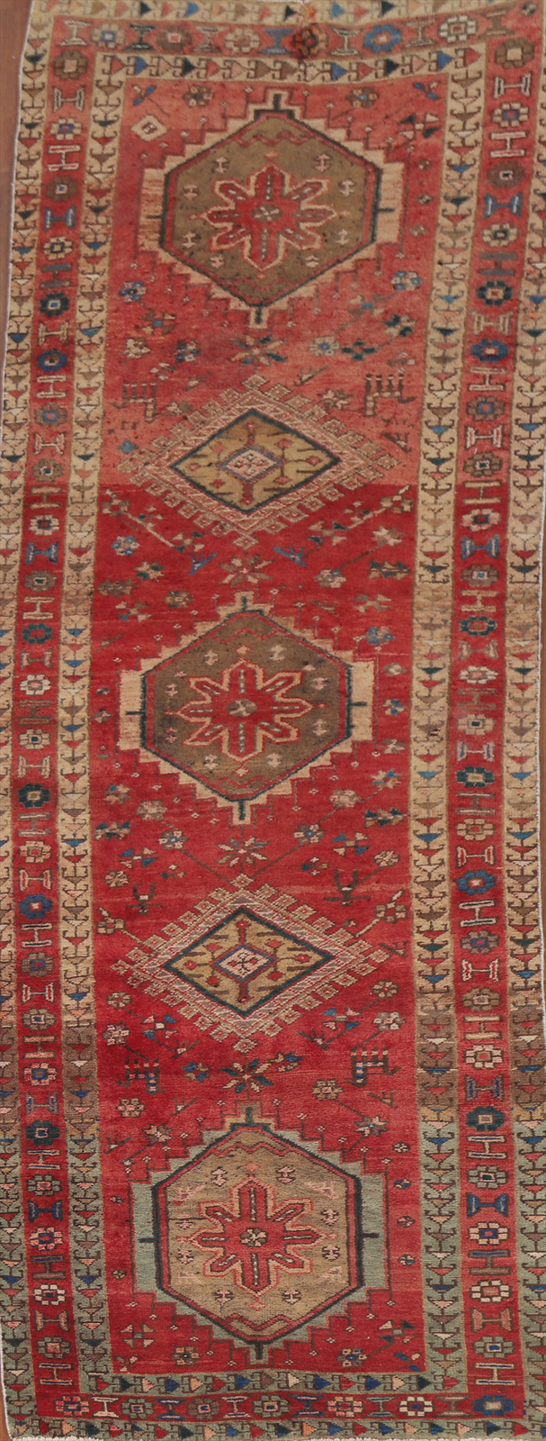 Tribal Geometric Ardebil Vintage Hand-knotted Traditional Runner Rug 3x10 Carpet gallery