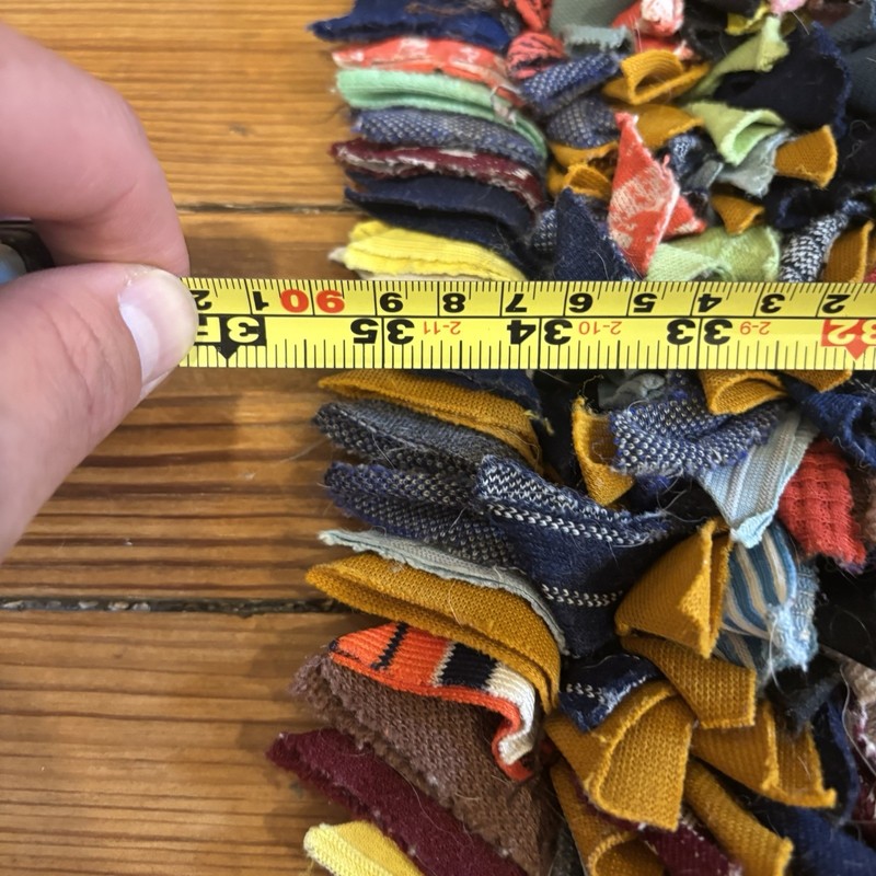 Vintage Heavy Backing Colorful Hooked Rag Rug Handmade 35”x29” Accent Entry OOAK gallery