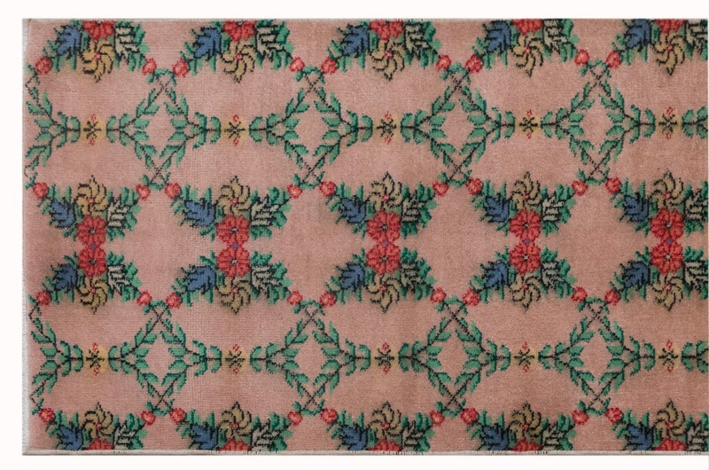 Vintage Turkish Oushak Runner Rug 73x265 cm, 60+ Years Old Handmade Wool Runner gallery