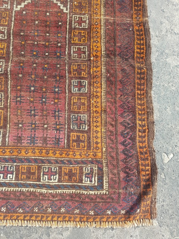 Vintage Hand Made Traditional Rug Oriental Wool Multicolor Carpet 134x95 cm gallery