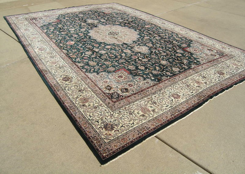 Exceptional Vintage Fine Hand Woven Oriental Rug Carpet 9x12 High KPSI 378 gallery
