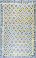 7X12 Vintage Indian Dhurries Beige Cotton Area Rug 1935