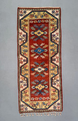 Vintage Turkish Runner 81×190 cm Milas Rug, Terracotta Red, Green, Beige 2575