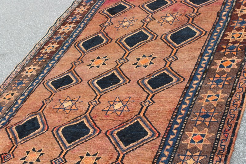 Terra Cotta Geometric Tribal Turkish 4' 11" x 7' 7" Brown Hand Knotted Area Rug gallery