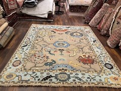 Genuine Hand Knotted Turkish Oushak Heriz Geometric Area Rug Carpet 8×10 ft,#67