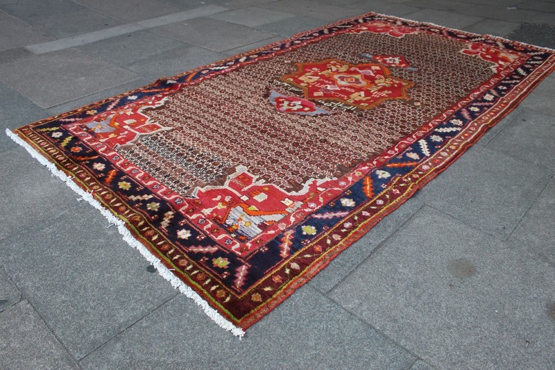 Vintage Hand Made Traditional Rug Oriental Wool Brown Long Large Rug 318x162cm gallery
