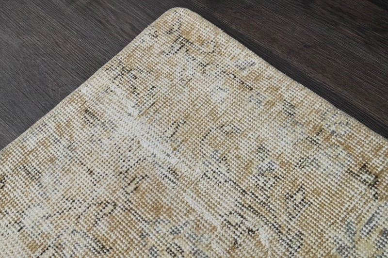 Oushak Turkish Doormat Rug 2x3 BEIGE Vintage Anatolian Handmade Small Kilim Rug gallery