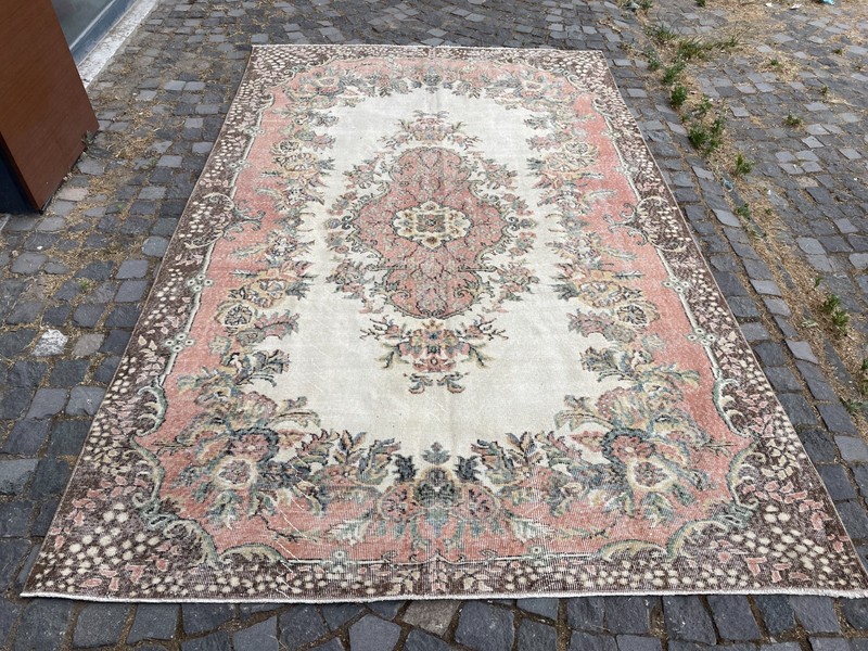Turkish Vintage Rug, Handmade Wool Rug, Bohemian Large Rug, 6,6 x 10, ft gallery
