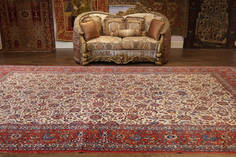Traditional Large Area Rug 10x16 Ft Handmade Antique All-Over Vegetable Dye gallery