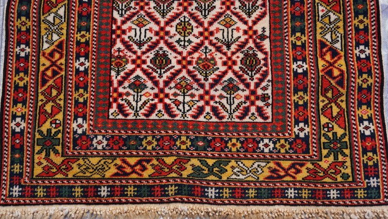 Antique Caucasian Shiravan Dated Hand Knotted Wool Rug Prayer Design 2'4" x 3'7" gallery