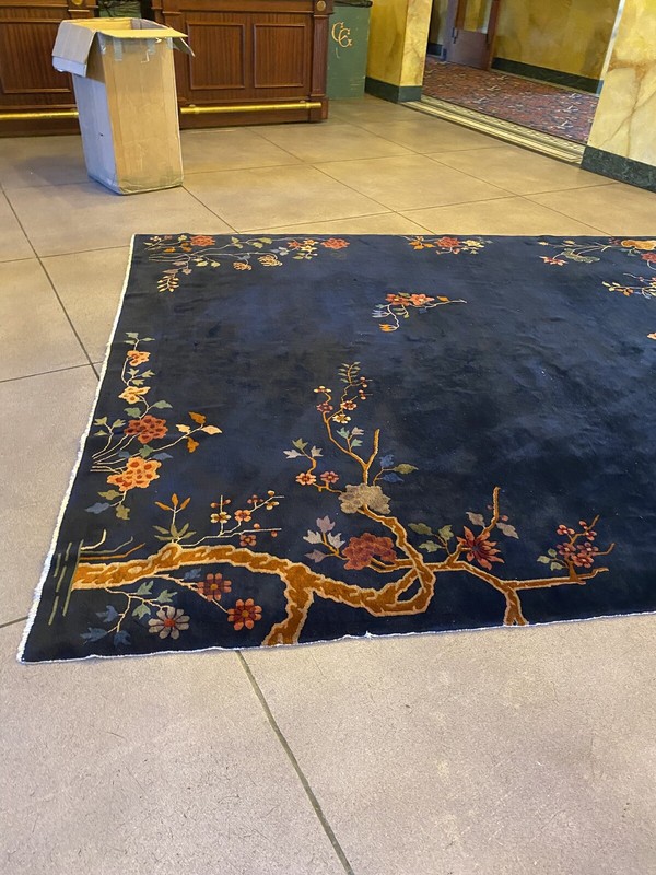 Vintage Striking Art Deco Chinese rug 11’6” X 8’9” gallery