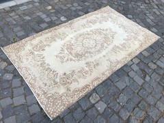 Home Decor Rug, Turkish Vintage Rug, Boho Decor Rug, Oushak Rug, 3,8 x 6,7 ft