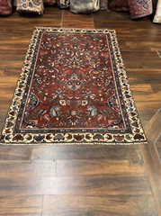 1920 Antique Hand Knotted Vintage Village Floral Area Rug Vegetable Dye 4’x6’4