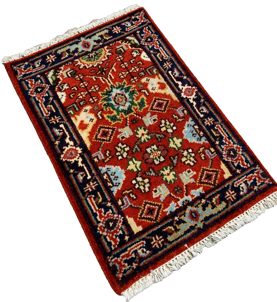 3'x2'1" ANTIQUITY NEW HAND KNOTTED CAUCASIAN KAZAK SERAPE TRIBAL WOOL RUG gallery