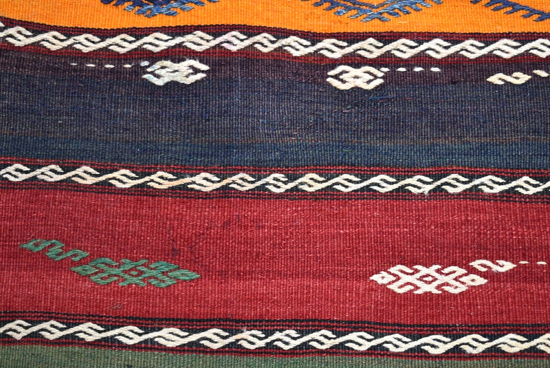 Vintage Turkish Rug 23'' x 34'' Embroidered Woven Cicim Rug Organic Wool Rug gallery