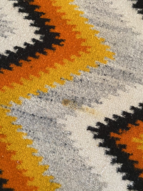 Vintage Polish Kilim Wool Rug 81"x54" Handwoven Geometric Mid Century Folk Art gallery