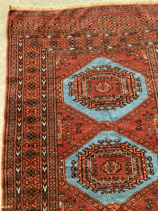 Vintage Traditional Hand-knotted Geometric Oriental Wool Rug Carpet 150x95 cm gallery