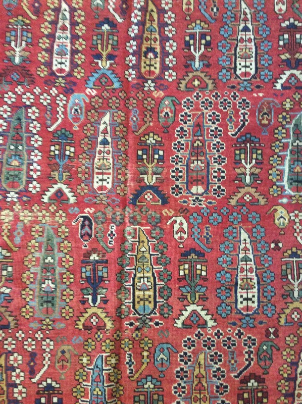 ANTIQUE CAUCASIAN RUG WIDE RUNNER KALLEGI CIRCA 1920 HAND KNOTTED gallery