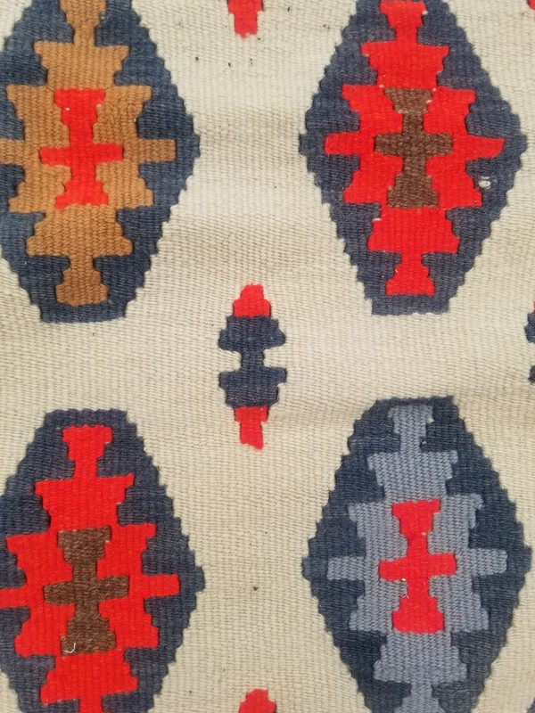 Vintage Traditional Handmade Turkish Wool Multicolor Kilim 5.11x3.1ft gallery