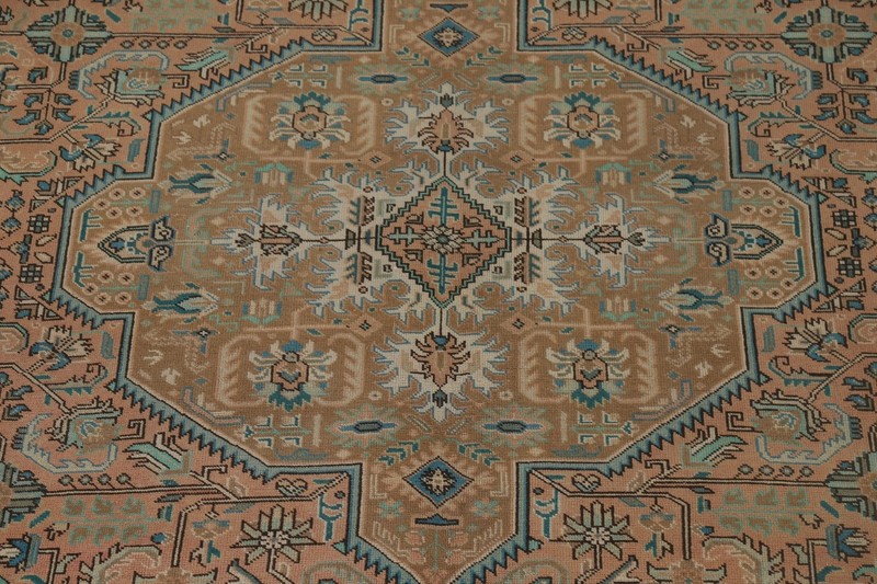 Vintage Geometric Tebriz Area Rug 10x13 Traditional Handmade Living Room Carpet gallery