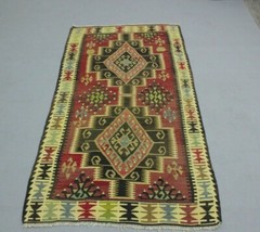 Cappadocia Handwoven Kilim Area Rug Anatolian Ethnic Vintage Wool Carpet 4×6 ft