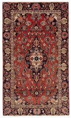 Vintage 3’10” x 6’7″ Traditional Hand Knotted Vegetable Dye Wool Area Rug