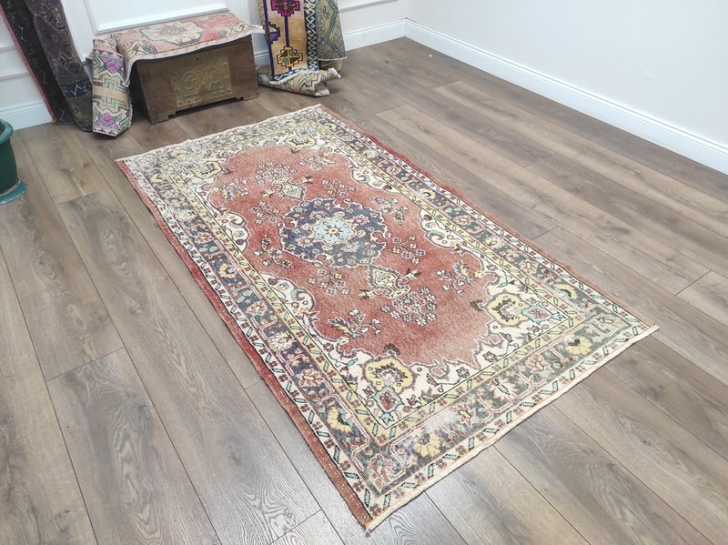 Red Area Rug, Bedroom Rug, Bohemian Rug, Living Room Rug, Handmade Rug gallery