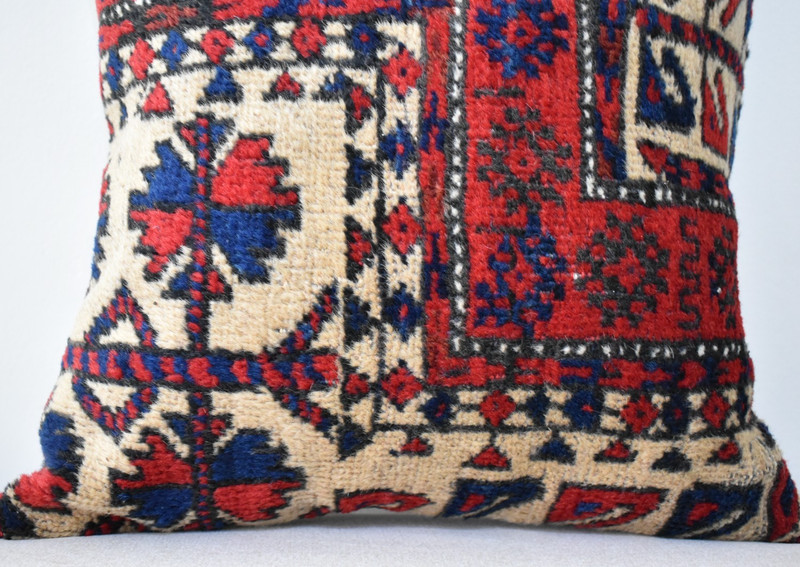 Antique Tribal Pillow Cover Sofa Rug 16'' x 16'' Made Of Antique Cushion Carpet gallery