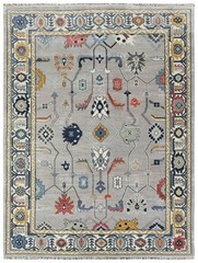 9×12 ft L.t. Gray & Ivory Handmade Oushak Living Area , Oriental Floor Rug