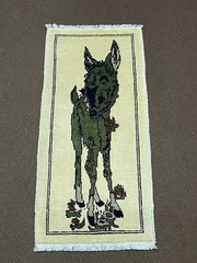 Afghan Handmade Pictorial Runner Mat 2.7ft x 1.2ft – Deer Fawn Animal Motif