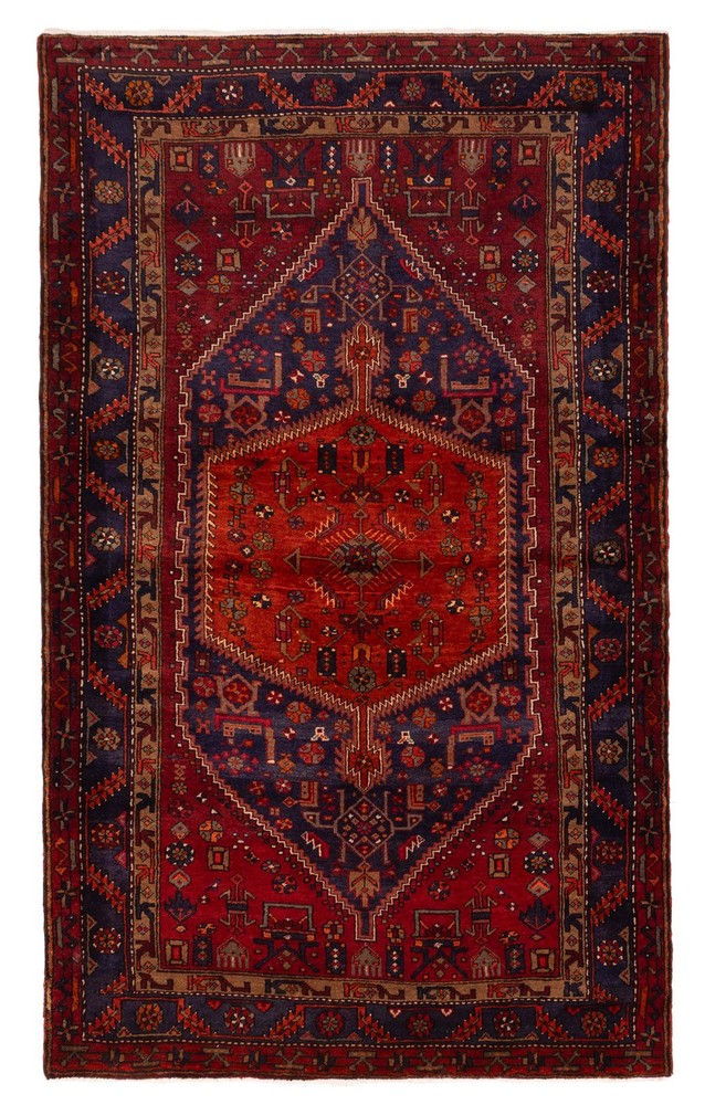 Vintage Hand-Knotted Area Rug 4'11" x 8'2" Traditional Oriental Wool Carpet
