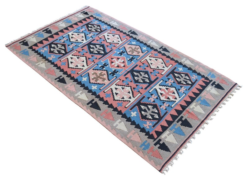 3x6 ft Rug OUSHAK RUG Hand Woven Vintage Turkish Kilim Rug Flat Weave Area Rug gallery