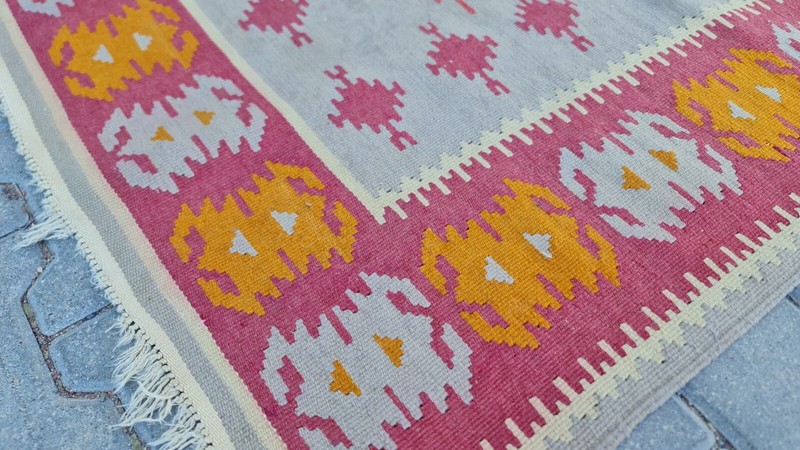 monastery kilim, Antique kilim 4x5, geo rug, colorful kilim, kilim rug gallery