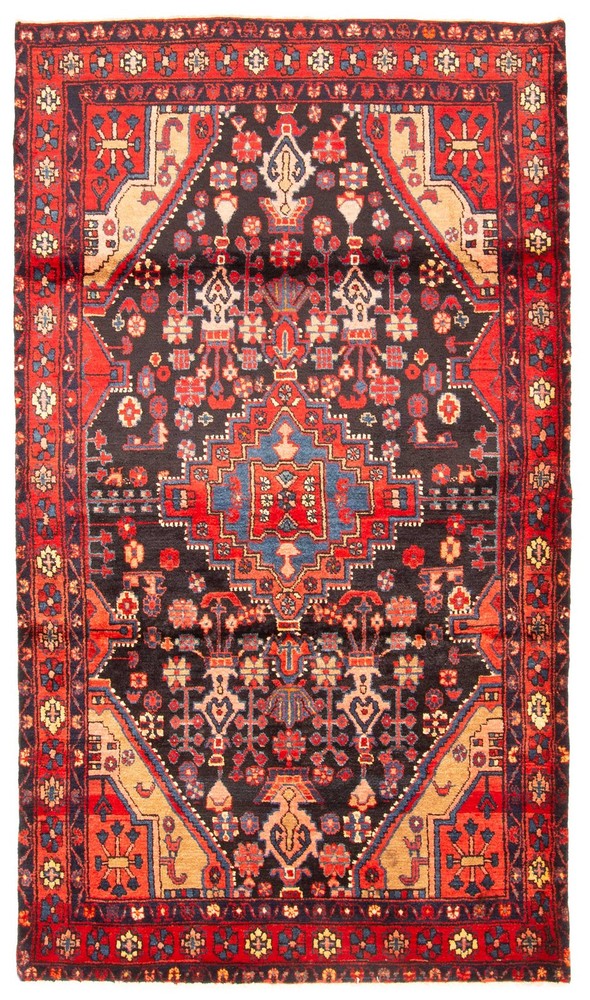Vintage Hand-Knotted Area Rug 4'6" x 7'11" Traditional Oriental Wool Carpet